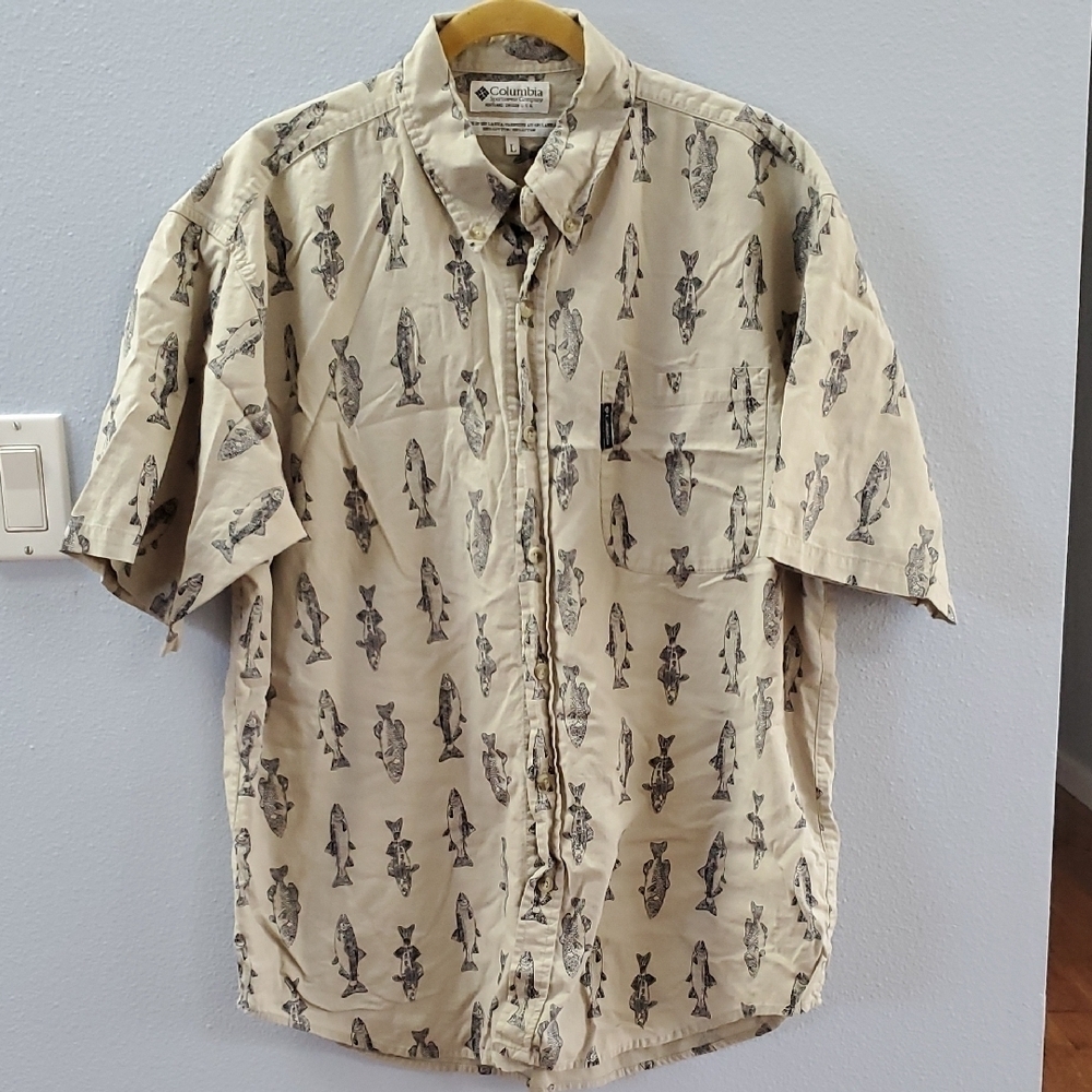 Columbia Fish Cotton Button Down